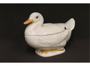 White Duck Ceramic Soup Tureen