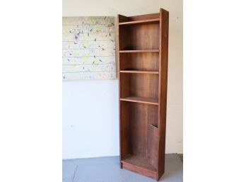 Tall Wood Veneer 5 Shelf Bookcase