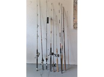 Super Fishing Group - 10 Rods And 5 Reels - Vintage And Contemporary