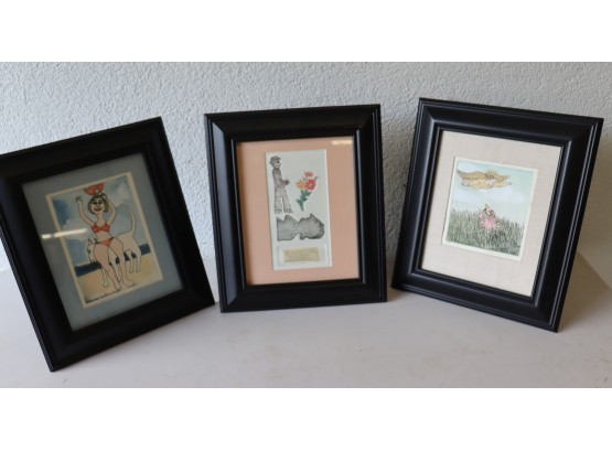 Collection Of 3 Marcia Wilson Woodcut Prints - Signed, Dated And Framed