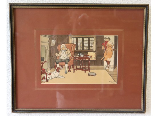 Vintage Harry Eliott Color Lithograph - Gravure No. 4 - Signed And Framed