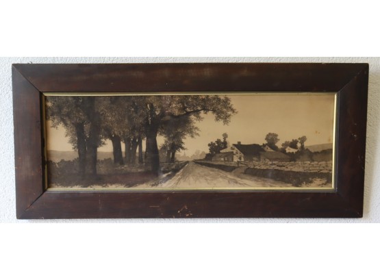 Two Vintage Pictures, Two Landscapes - Country Lane And Lakeshore - Framed Separately