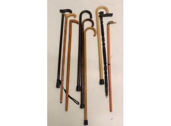 Group Lot Of Assorted Walking Canes