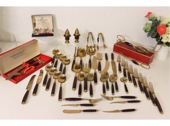 Partial Set Of  Thailand Flatware With A Wood Box