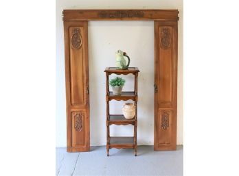 Lintel And Narrow Side Doors For Armoire - Excellent Floral Carving Appliques