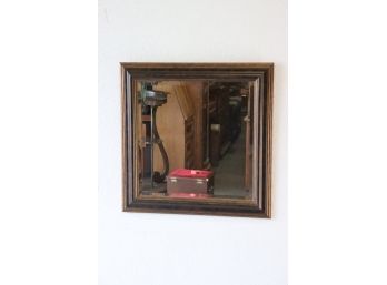 Polychrome Wood Framed Square Wall Mirror