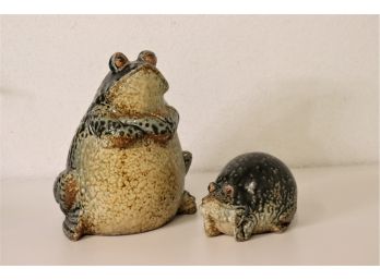 Pair Of Ceramic Out Door Frogs