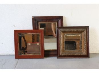 Three Mirrors In Decorative Frames - Two Squares And A Rectangle