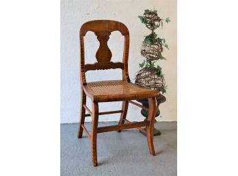 S. Ely Bird's Eye Maple Cane Seat Side Chair - Circa 1830, NYC