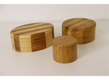 Three Bamboo Salt Boxes