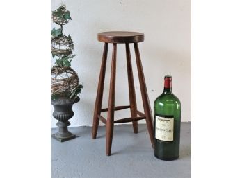 Vintage Wooden Four Legged Round Seat Stool