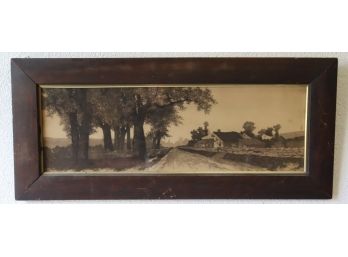 Two Vintage Pictures, Two Landscapes - Country Lane And Lakeshore - Framed Separately