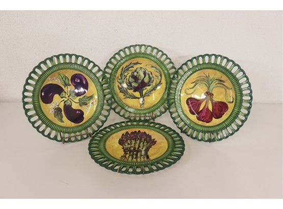 Four Collector Plates - The Gathered Garden Ryan Gainey Collection 10.5'round