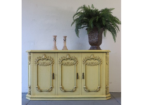 Hollywood Regency Style Credenza With Faux Paitina