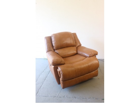 Babar-style Power Recliner  In Caramel Faux-Leather