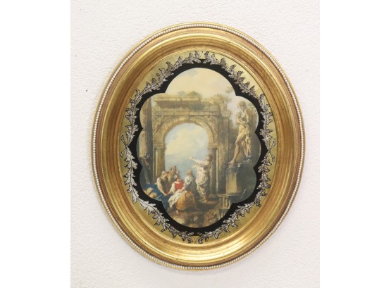 Oval Frame Classical Reverse Paint On Glass