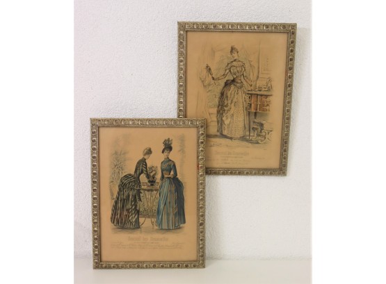 Pair Of Framed Victorian Era Fashion Prints