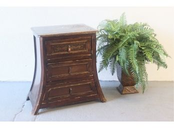 Pagoda Shaped Bachelors Chest - Three Drawers With Tassle Drawer Pulls