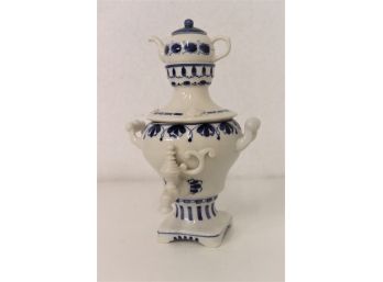 Gzhel Hand Crafted Porcelain Samovar Tea Pot