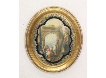 Oval Frame Classical Reverse Paint On Glass