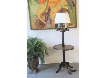 Two Tier Floor Lamp With Double Candelabra And Shade