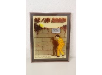 Frame Irving Berlin  'me And My Shadow' Painted On Glass