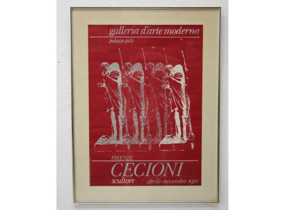 Framed Adriano Cecioni: 1970 Poster Exhibition, Galleria D'Arte Moderne, Firenze, Italy