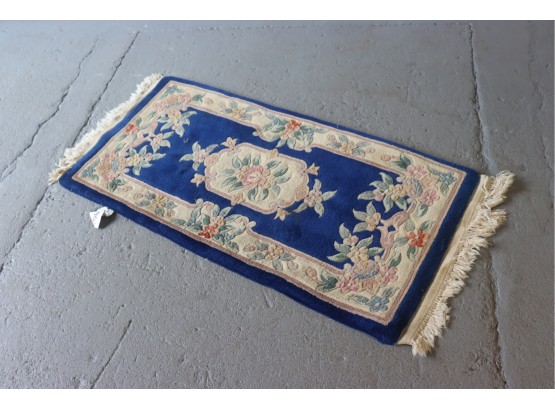 2' X 4' Blue & Multicolored Floral Rug/Entry Mat