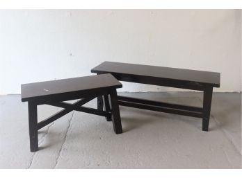 Two Simple Mission-Style Trestle Benches -