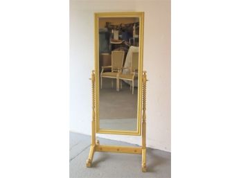 Cheval Mirror With Dark Pastel Yellow Finish Frame
