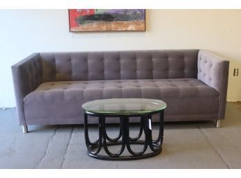 Grey Tufted Modern Couch