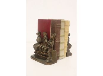 Pair Of Cowboy Guitar, Harmonica, Accordion Music Bookends