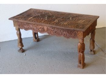 Beautifully Carved, Superbly Detailed Wood Coffee Table