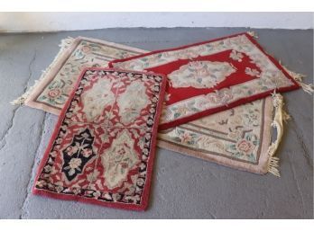 Three Decorative Throw Rugs - 3 Varied Sizes