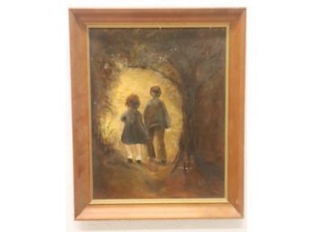 Framed Painting Of Children Walking Though The Wood - Signed Rosenblatt