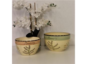 Two Decorative Herb Planters