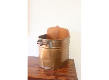 Vintage Rome Copper Tub Half With Wood Panel Side Closure