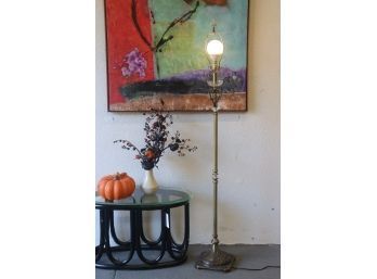 Brass And Glass Floor Lamp