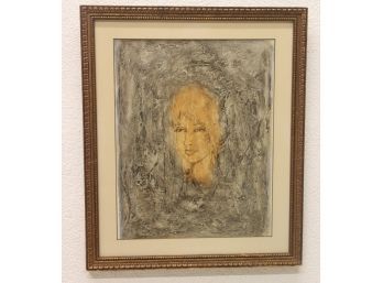 Framed 'Portrait Study' Original Acrylic/Oil - Signed And Dated, Milan 1969