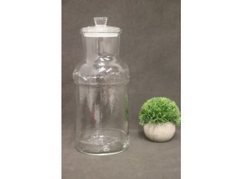 Large Glass Cannister - Glass Top With Plastic Seal