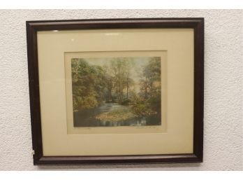 'Watersmeet', Wallace Nutting, Original Hand-Colored Platinim Photo Print