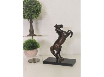 Rearing Horse Bronze Statuette