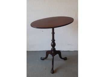 Small Oval Flip Top Stand  With Center Inlay