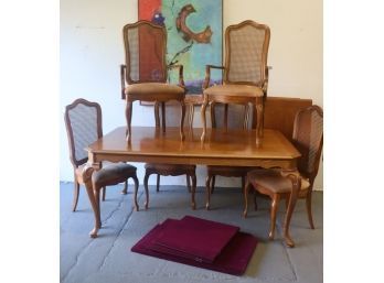 Dinning Table With 6 Cane Back Chairs