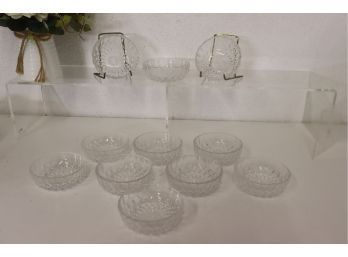 11  VINTAGE CRYSTAL BOWL Val St Lambert With Etch Mark Starburst