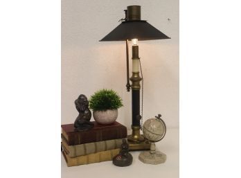 Black And Bronze Steampunk Candelabra Base Table Lamp