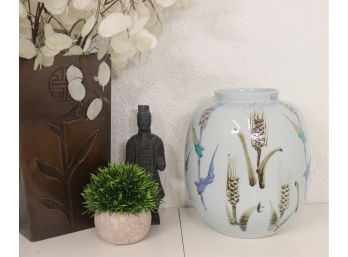 Small Chinese Ginger Jar/Vase With Multiple Flower Motif