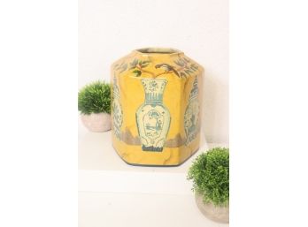 Asian Ceramic Vase Decorated With Vases