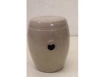 Beige Crackle Finish Garden Stool . Good Quality And Condition