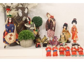 Large Group Lot Of Small Dolls From Japan, China, And Other Asian Regions
